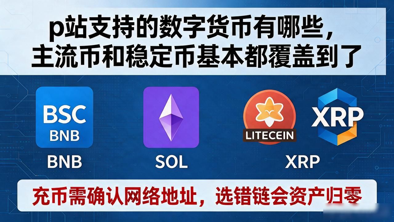 p站支持的数字货币有哪些，主流币和稳定币基本都覆盖到了