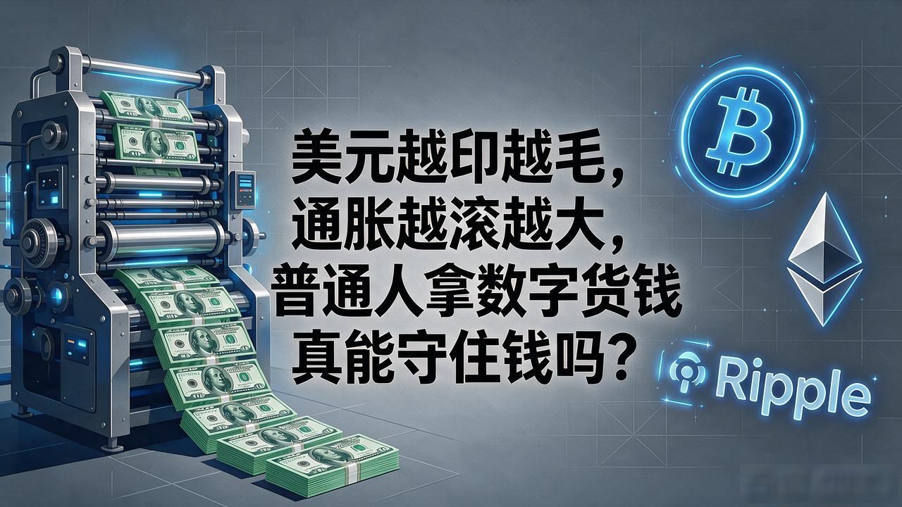 美元越印越毛，通胀越滚越大，普通人拿数字货币真能守住钱吗