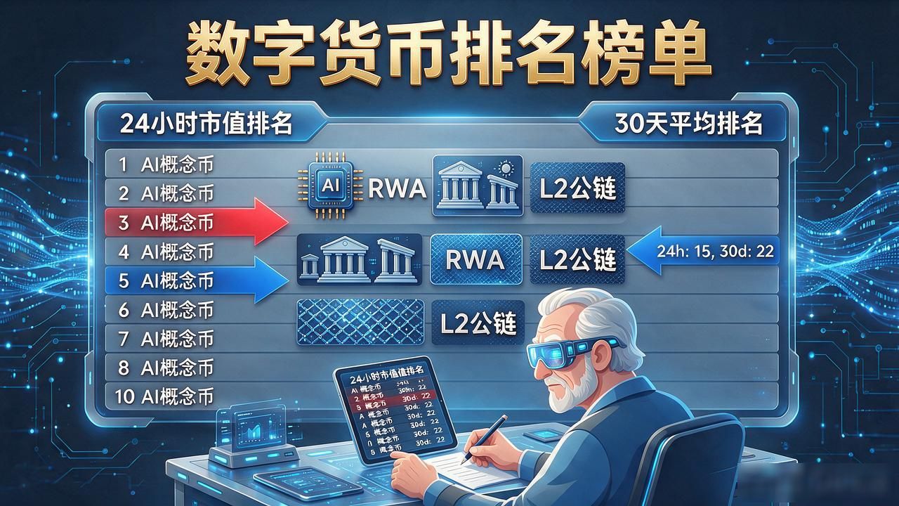 数字货币最新排名刚更新，老玩家不盯前三，盯这几个位置