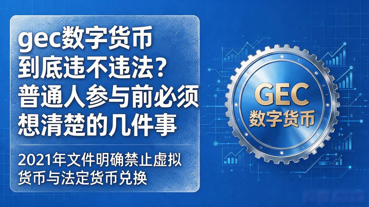 gec数字货币到底违不违法？普通人参与前必须想清楚的几件事