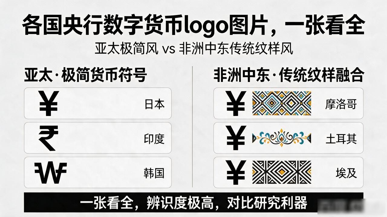 各国央行数字货币logo图片大全，一张看全