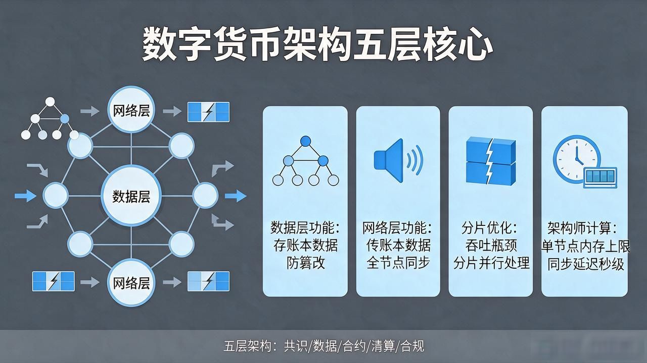 数字货币底层架构设计_数字货币 架构_共识层网络层合约层五层模型