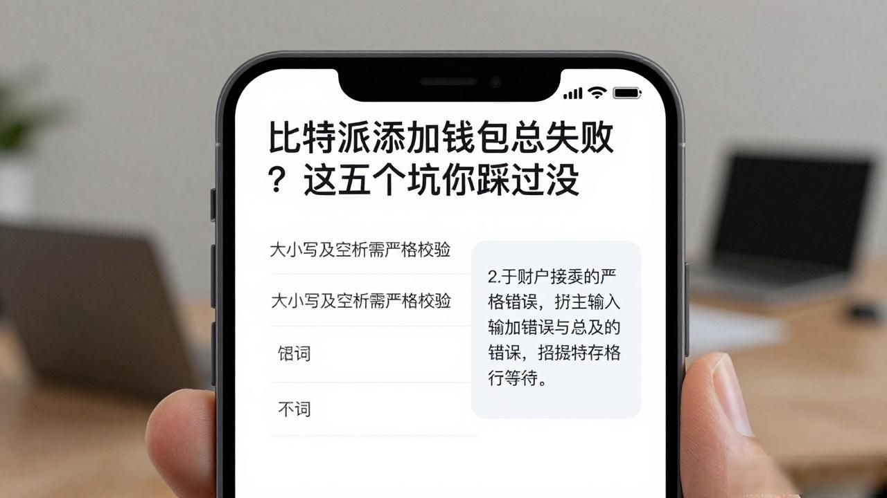 比特派添加钱包总失败？这五个坑你踩过没