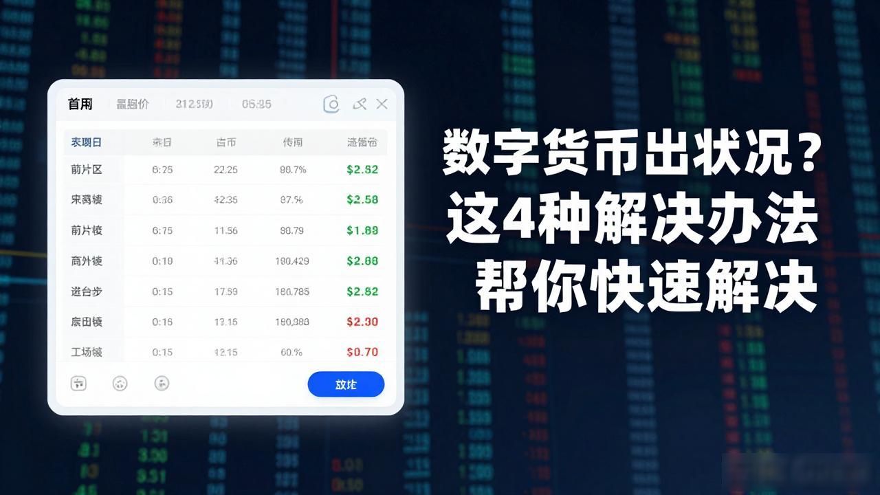 数字货币出状况？这4种解决办法帮你快速解决