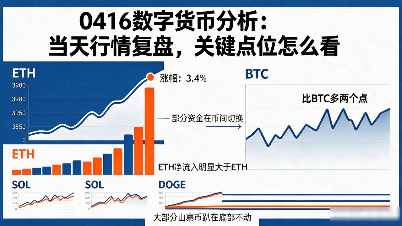 0416数字货币分析：当天行情复盘，关键点位怎么看