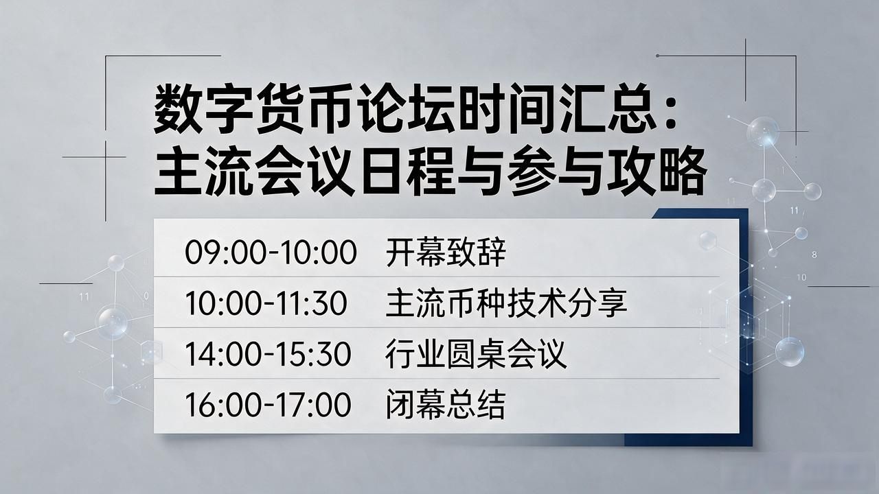 数字货币论坛时间汇总：主流会议日程与参与攻略