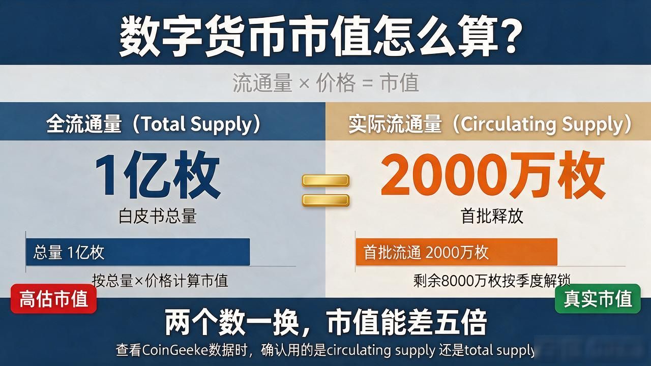 数字货币市值怎么算？流通量乘以价格，记住这一个公式就行