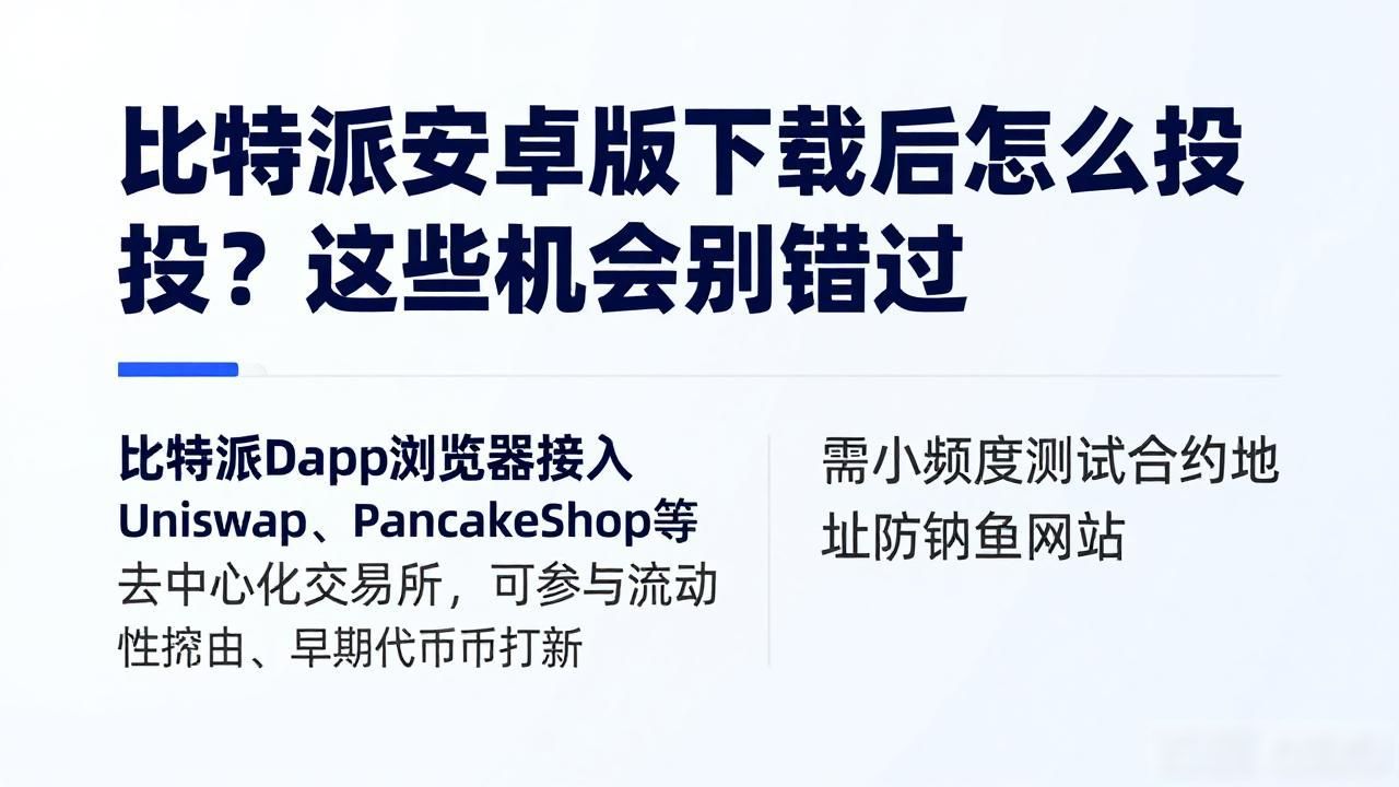 比特派安卓版下载的投资指导与市场机会_比特派安卓版功能介绍_比特派闪兑功能优势